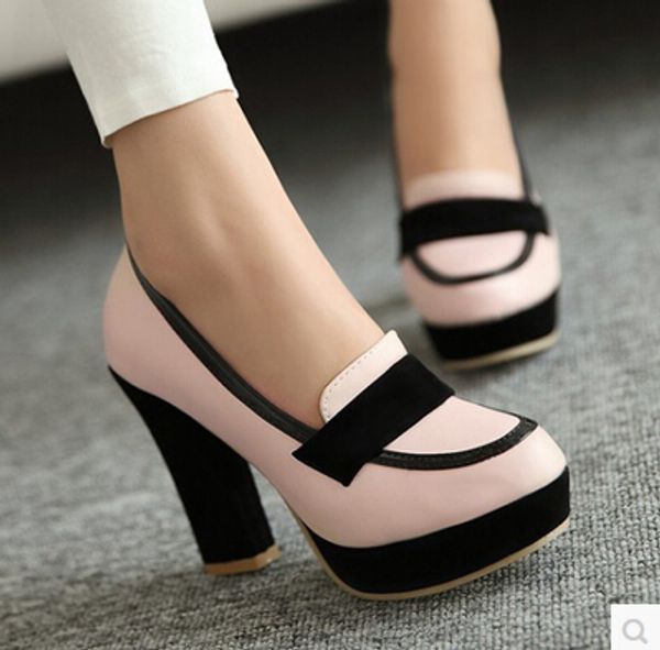 european and american high with thick soles waterproof thick with hit color ladies' dress shoes shallow mouth big yards, Black
european and american high with thick soles waterproof thick with hit color ladies' dress shoes shallow mouth big yards, Black