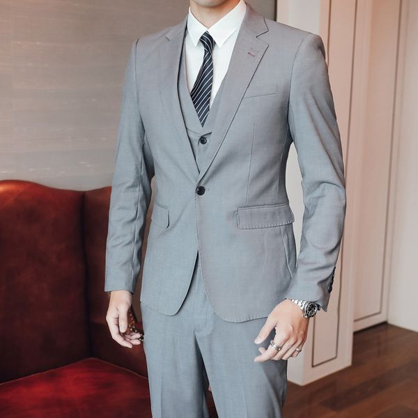 business formal men's blazer groom wedding dress three-piece suit (jacket pants vest) self-cultivation men's suits custom made, White;black
business formal men's blazer groom wedding dress three-piece suit (jacket pants vest) self-cultivation men's suits custom made, White;black