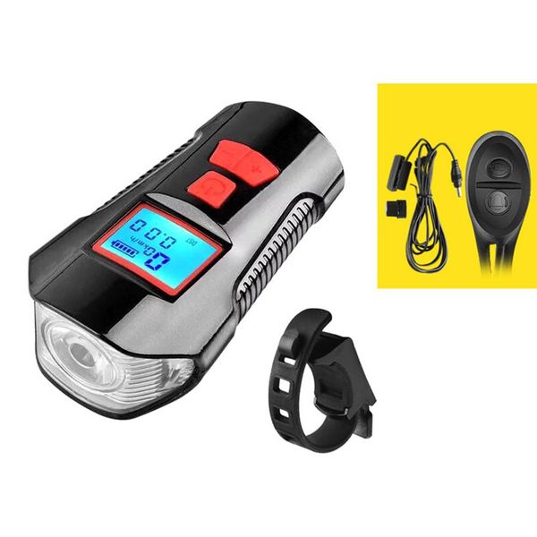 waterproof bicycle light usb charging with horn lcd screen speed meter battery status - red
waterproof bicycle light usb charging with horn lcd screen speed meter battery status - red