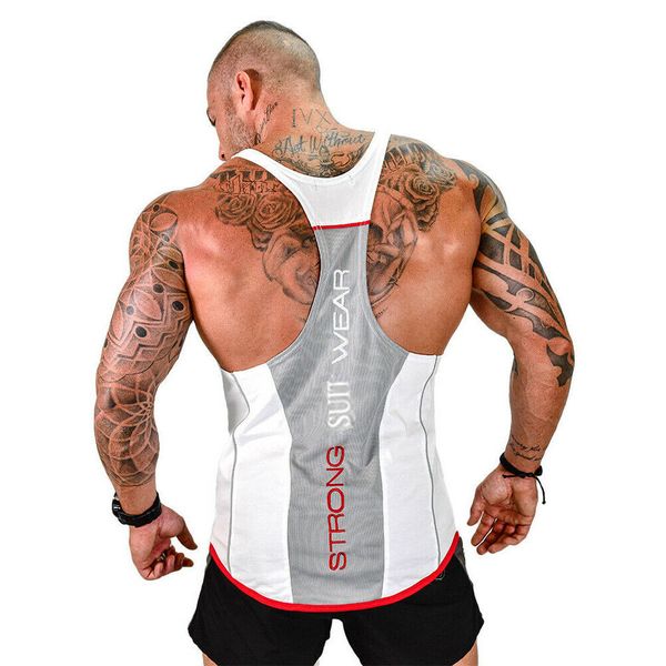 gym men muscle sleeveless tank y-back bodybuilding vest summer mens sport fitness casual tee, White;black
gym men muscle sleeveless tank y-back bodybuilding vest summer mens sport fitness casual tee, White;black