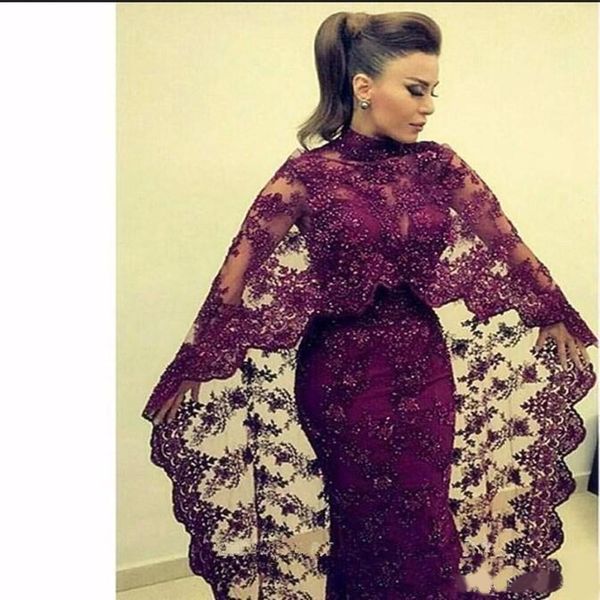 abaya in dubai purple lace mermaid muslim evening dresses arabic celebrity formal party gowns yousef aljasmi kaftan prom dress with cape, Black;red
abaya in dubai purple lace mermaid muslim evening dresses arabic celebrity formal party gowns yousef aljasmi kaftan prom dress with cape, Black;red