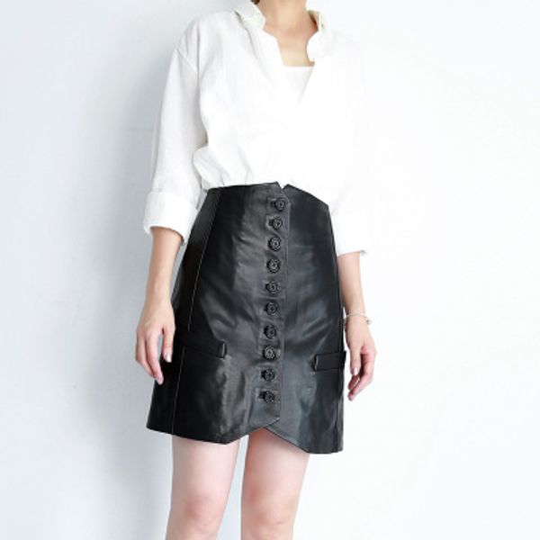 2019 new fashion genuine sheep leather skirt e23, Black
2019 new fashion genuine sheep leather skirt e23, Black