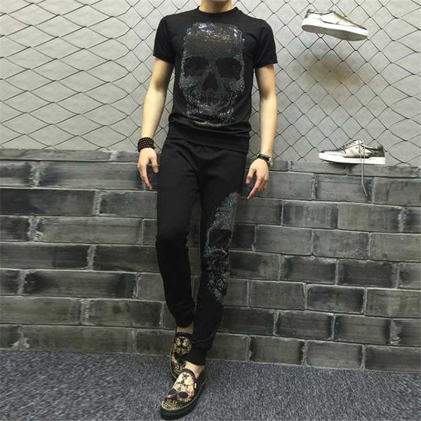men's tracksuits high-quality tracksuit t-shirt+pants casual 2 piece sports suit black spring jogging, Gray
men's tracksuits high-quality tracksuit t-shirt+pants casual 2 piece sports suit black spring jogging, Gray