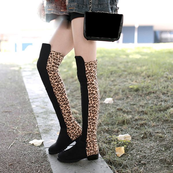 black autumn boots women med heel female platform patchwork flock over the knee leopard boots two ways wear
black autumn boots women med heel female platform patchwork flock over the knee leopard boots two ways wear