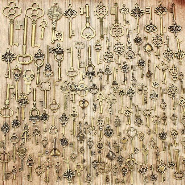 125pcs bronze keys set skeleton heart jewelry making necklace portable gift decorative bow pendant craft diy vintage metal mini, Silver
125pcs bronze keys set skeleton heart jewelry making necklace portable gift decorative bow pendant craft diy vintage metal mini, Silver