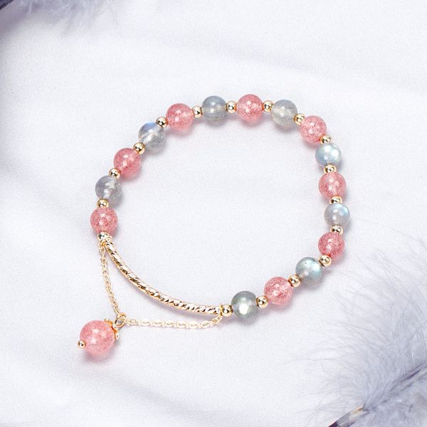 simple bracelet natural strawberry crystal grey moonstone bracelet female transit crystal, Black
simple bracelet natural strawberry crystal grey moonstone bracelet female transit crystal, Black