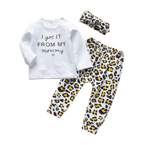 3pcs infant clothing set newborn baby girls clothes long sleeve letter i got it from my mommy t-shirt+pants+headband, White
3pcs infant clothing set newborn baby girls clothes long sleeve letter i got it from my mommy t-shirt+pants+headband, White