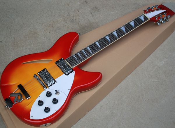 three colors 12 strings semi-hollow electric guitar with 2 pickups,r tailpiece,white pickguard,can be customized as request
three colors 12 strings semi-hollow electric guitar with 2 pickups,r tailpiece,white pickguard,can be customized as request