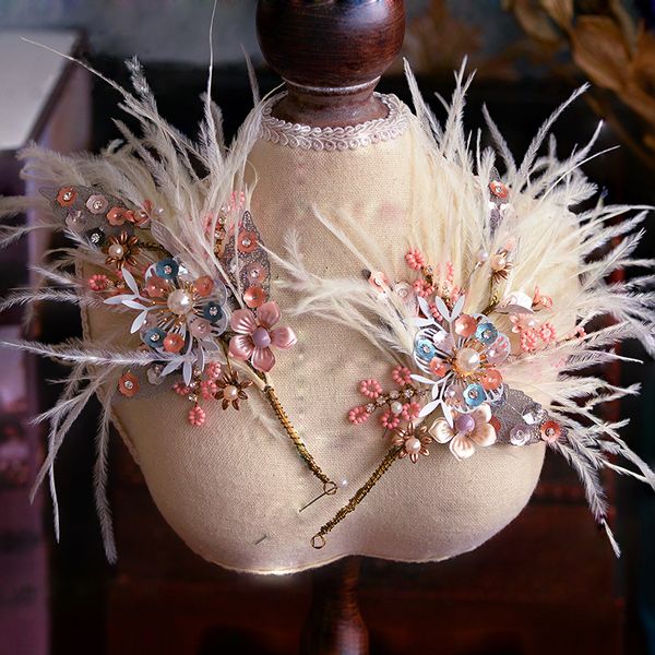 baroque elegant brides barrette feather bridal headdress with earring wedding hair accessory rhinestone evening hair jewelry, Golden;white
baroque elegant brides barrette feather bridal headdress with earring wedding hair accessory rhinestone evening hair jewelry, Golden;white