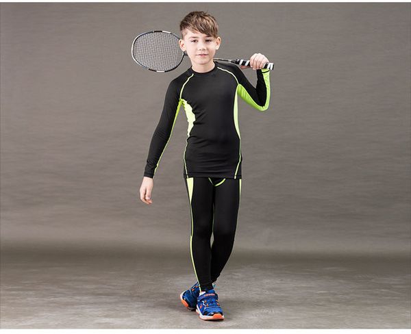 for cxhildren breathable sports gym clothes exercise sets trainning tights suit, White;black
for cxhildren breathable sports gym clothes exercise sets trainning tights suit, White;black