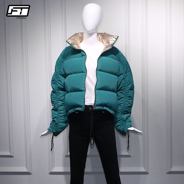 fitaylor winter warm down jacket bread coat women double side turtleneck collar white duck down snow outwear short parkas, Black
fitaylor winter warm down jacket bread coat women double side turtleneck collar white duck down snow outwear short parkas, Black