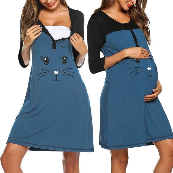 women maternity 3/4 sleeve cute print nursing nightdress breastfeeding dress vetement femme women maternity pregnant dresses, White
women maternity 3/4 sleeve cute print nursing nightdress breastfeeding dress vetement femme women maternity pregnant dresses, White