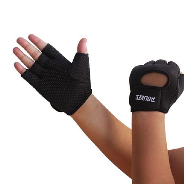 1 pair sports gloves half finger men women fitness cycling wrist brace gloves climbing antiskid breathable riding, Black
1 pair sports gloves half finger men women fitness cycling wrist brace gloves climbing antiskid breathable riding, Black