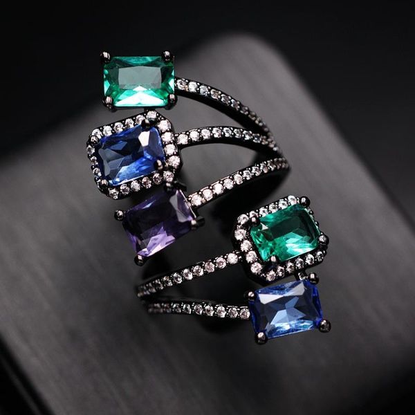 multicolor crystal finger ring for women vintage colorful cz rectangle zirconia stone geometric open ring champagne gold jewelry, Golden;silver
multicolor crystal finger ring for women vintage colorful cz rectangle zirconia stone geometric open ring champagne gold jewelry, Golden;silver