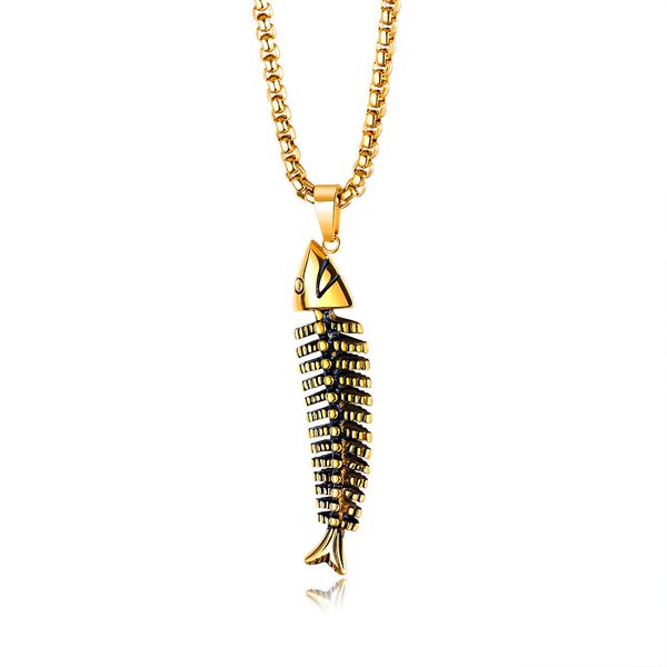 new fashion hip hop design stylish cool titanium steel men fish bone pendant necklace 70cm chain
new fashion hip hop design stylish cool titanium steel men fish bone pendant necklace 70cm chain