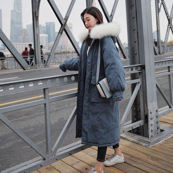 heydress 2020 women solid winter warm cotton-padded girls long thickening loose coat female fur collar outwear harajuku parkas, Black
heydress 2020 women solid winter warm cotton-padded girls long thickening loose coat female fur collar outwear harajuku parkas, Black