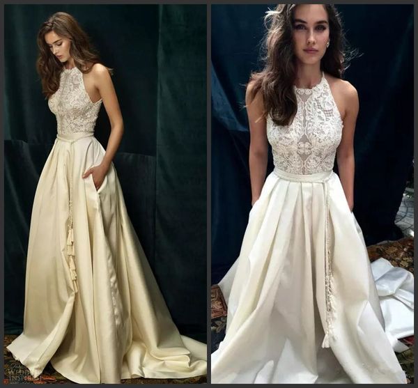 2019 new vintage lace boho beach wedding dresses custom made new design high neck a line wedding bridal gown dolce vita by lihi hod, White
2019 new vintage lace boho beach wedding dresses custom made new design high neck a line wedding bridal gown dolce vita by lihi hod, White