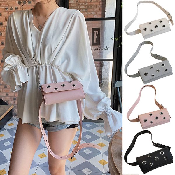 fashion woman trendy metal circles shoulder bag girls simple solid waist pack chest pack for packaging
fashion woman trendy metal circles shoulder bag girls simple solid waist pack chest pack for packaging