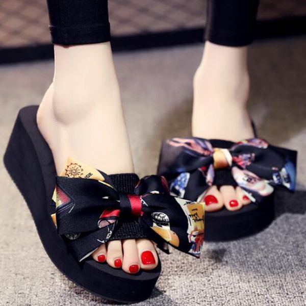 shoes woman women's summer sandals shoesplatform sandals doodle bow ladies flip flops sandalia feminina fashion s197, Black
shoes woman women's summer sandals shoesplatform sandals doodle bow ladies flip flops sandalia feminina fashion s197, Black