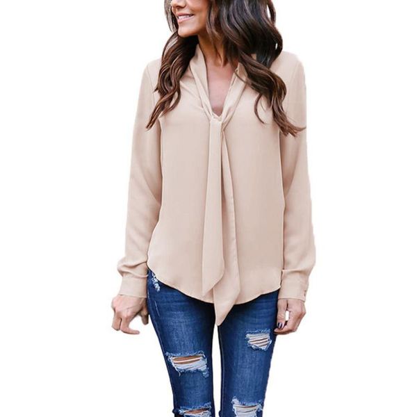 fashion women casual chiffon women's shirt long sleeve v neck blouse female work wear solid office elegant shirt for female, White
fashion women casual chiffon women's shirt long sleeve v neck blouse female work wear solid office elegant shirt for female, White