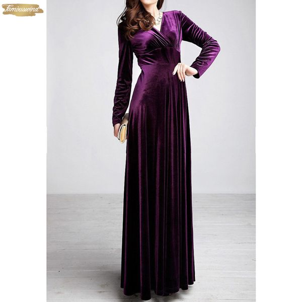 formal women dress winter long sleeve v neck long maxi velvet dresses elegant ladies party dresses black designer clothes, Black;gray
formal women dress winter long sleeve v neck long maxi velvet dresses elegant ladies party dresses black designer clothes, Black;gray