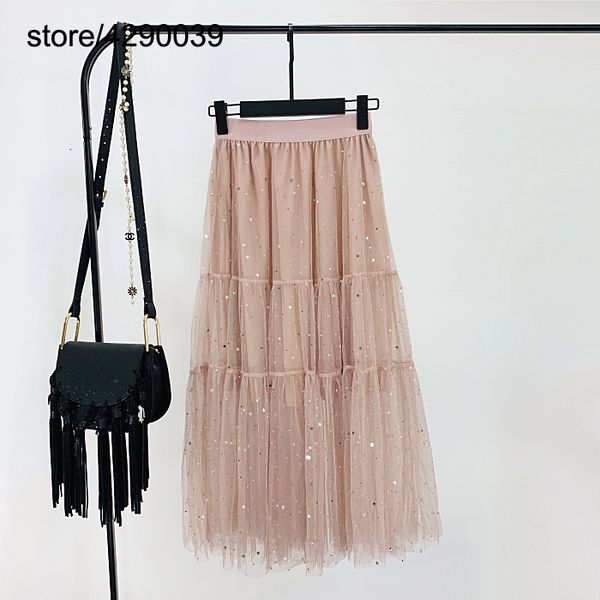 super fair women five star sequins mesh skirt fashion high waist stitched large pendulun skirt girls party skirts, Black
super fair women five star sequins mesh skirt fashion high waist stitched large pendulun skirt girls party skirts, Black