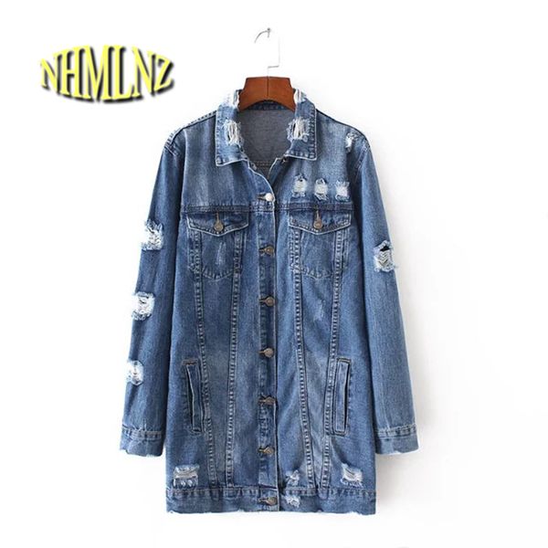2017 spring women jean jacket blue loose full sleeve turn-down collar single breasted jacket with botton pockets hole new a45, Black;brown
2017 spring women jean jacket blue loose full sleeve turn-down collar single breasted jacket with botton pockets hole new a45, Black;brown