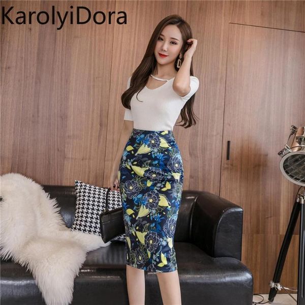 women's skirt 2020 summer korean slim high waist print mid-length skirt wild professional split fork hip, Black
women's skirt 2020 summer korean slim high waist print mid-length skirt wild professional split fork hip, Black