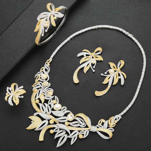 larrauri 4pcs jewelry sets for women wedding luxury nigerian dubai african flowers leaf necklace earring bangle ring, Silver
larrauri 4pcs jewelry sets for women wedding luxury nigerian dubai african flowers leaf necklace earring bangle ring, Silver