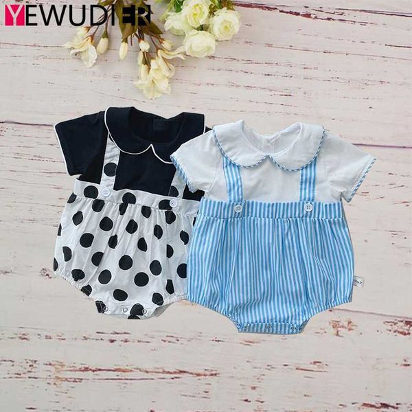 fashion baby boy girl rompers cute doll collar dot printted clothes newborn short sleeve striped playsuits outfits with headband, Blue
fashion baby boy girl rompers cute doll collar dot printted clothes newborn short sleeve striped playsuits outfits with headband, Blue