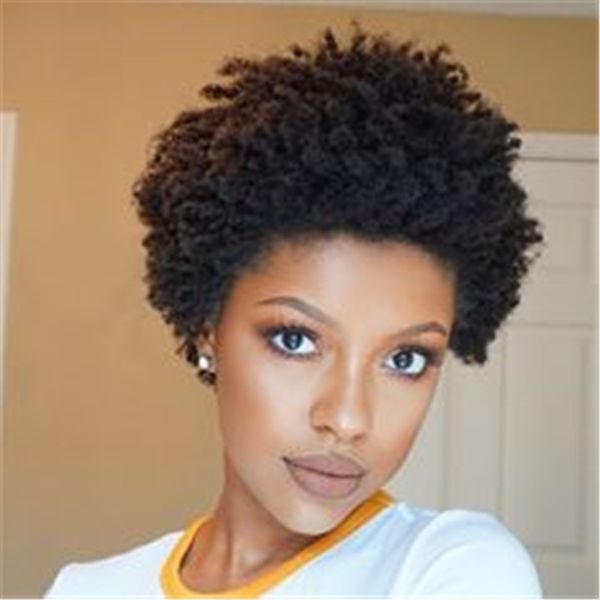 short afro curly human hair wig glueless kinky no lace front jerry curl hair pixie wigs for black women, Black;brown
short afro curly human hair wig glueless kinky no lace front jerry curl hair pixie wigs for black women, Black;brown