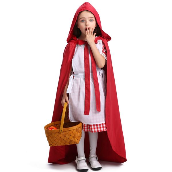 children girl little red riding hood cosplay dress halloween princess little maid costume party stage performance clothing, Black;red
children girl little red riding hood cosplay dress halloween princess little maid costume party stage performance clothing, Black;red