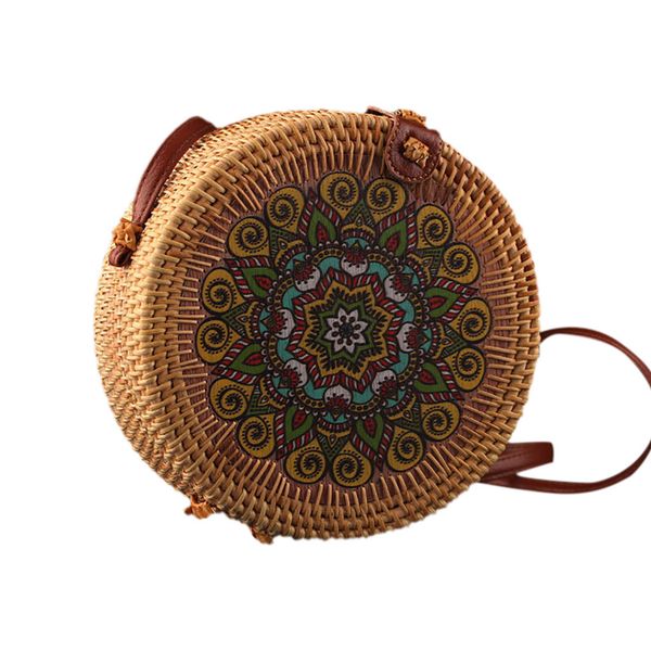 round straw bag handmade rattan woven vintage retro straw rope knitted women crossbody handbag fresh summer beach bag bohemia#35
round straw bag handmade rattan woven vintage retro straw rope knitted women crossbody handbag fresh summer beach bag bohemia#35