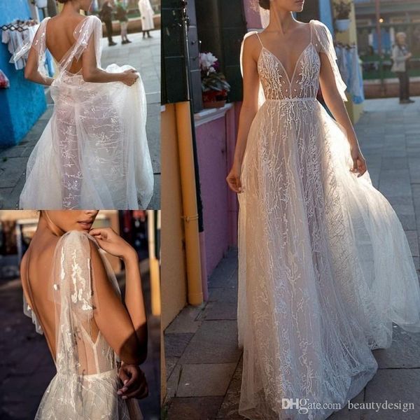 gali karten 2020 beach wedding dresses backless spaghetti illusion boho wedding gowns sweep train bohemian bride dress with straps, White 
gali karten 2020 beach wedding dresses backless spaghetti illusion boho wedding gowns sweep train bohemian bride dress with straps, White