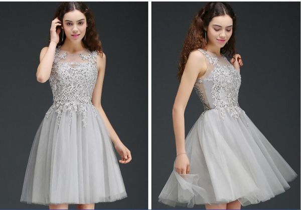 sliver knee length homecoming dresses sheer jewel neck mini short homecoming dresses with lace appliques cocktail party gowns cps669, Red
sliver knee length homecoming dresses sheer jewel neck mini short homecoming dresses with lace appliques cocktail party gowns cps669, Red