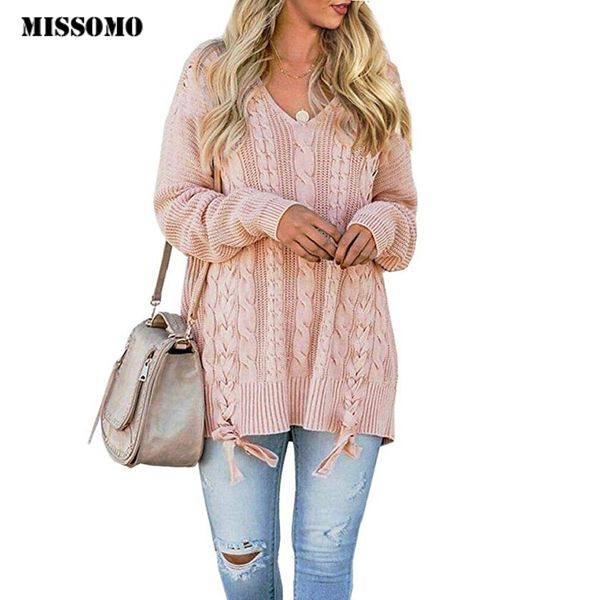 missomo korean sweater women 2019 v-neck solid long sleeve bandage knitted sweater woenm pullover jumper pull femme sweter, White;black
missomo korean sweater women 2019 v-neck solid long sleeve bandage knitted sweater woenm pullover jumper pull femme sweter, White;black