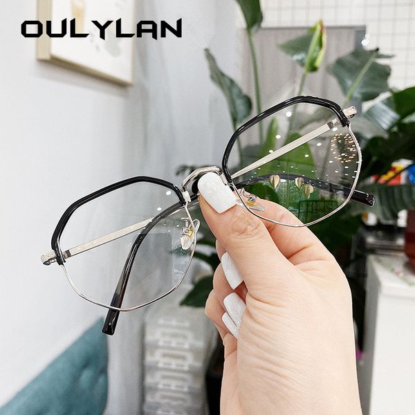 oulylan anti blue light glasses frame women polygon metal half frames men computer spectacles clear optical eyeglasses gold, Black
oulylan anti blue light glasses frame women polygon metal half frames men computer spectacles clear optical eyeglasses gold, Black