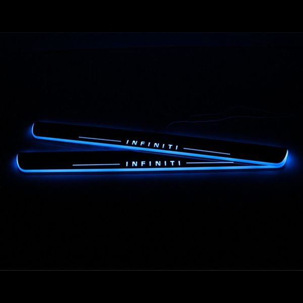 moving led welcome pedal car scuff plate pedal door sill pathway light for infiniti qx80 2013 - 2020