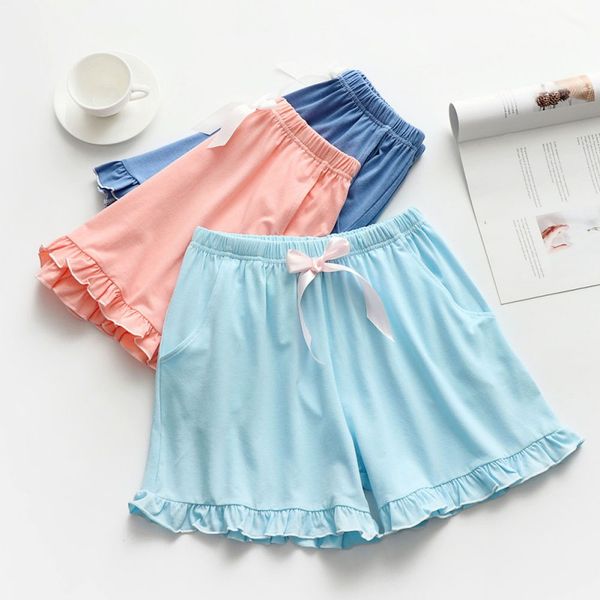 summer solid color shorts simple women sleep bottoms cozy cotton ladies pajamas home pants drawstring ruffle shorts, Black;red
summer solid color shorts simple women sleep bottoms cozy cotton ladies pajamas home pants drawstring ruffle shorts, Black;red