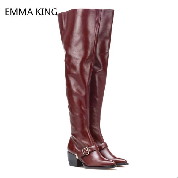 leather buckle knee high booties for women knight boots pointed toe high heels winter thigh boots women autumn, Black
leather buckle knee high booties for women knight boots pointed toe high heels winter thigh boots women autumn, Black