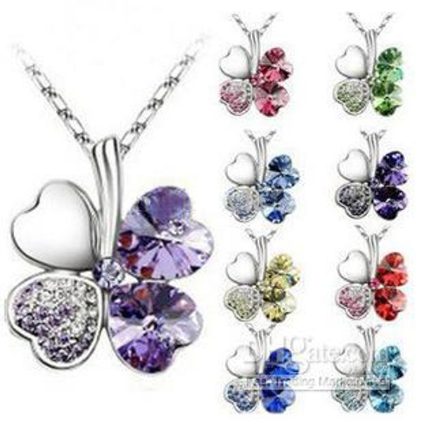 925 silver chain crystal heart rhinestone petal flower necklaces fashion clover necklace 8 colors option sell
925 silver chain crystal heart rhinestone petal flower necklaces fashion clover necklace 8 colors option sell