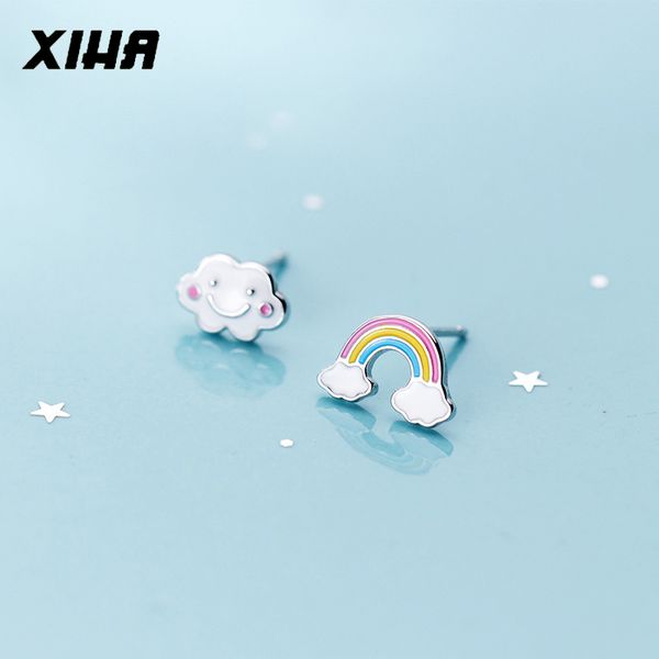 925 sterling silver earrings 2020 cute kawaii stud earrings jewelry for women asymmetric cloud rainbow earrings kids girl, Golden
925 sterling silver earrings 2020 cute kawaii stud earrings jewelry for women asymmetric cloud rainbow earrings kids girl, Golden