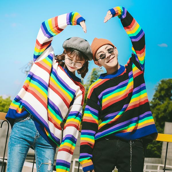 winter sweater men fashion contrast color casual o-neck knit pullover man streetwear loose color striped sweater male clothes, White;black
winter sweater men fashion contrast color casual o-neck knit pullover man streetwear loose color striped sweater male clothes, White;black
