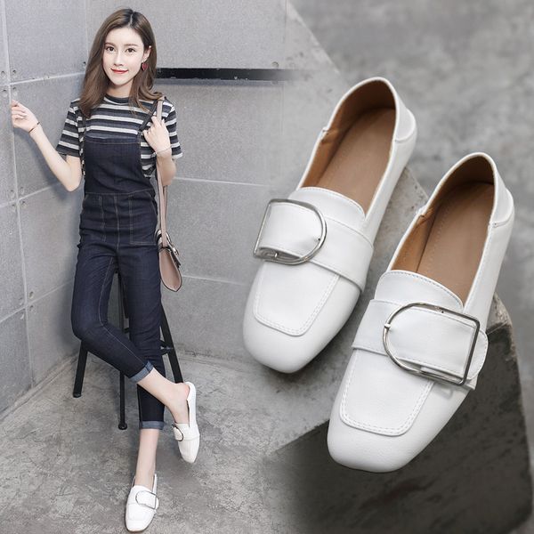 belt metal buckle square toe single shoes woman solid leather flats 2-wear casual comfy soft bottom loafers slip on moccasins, Black
belt metal buckle square toe single shoes woman solid leather flats 2-wear casual comfy soft bottom loafers slip on moccasins, Black