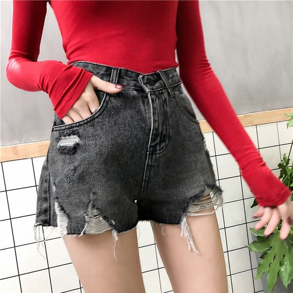 innasofan denim shorts women's flight trendy chic shorts with holes and pockets, White;black
innasofan denim shorts women's flight trendy chic shorts with holes and pockets, White;black