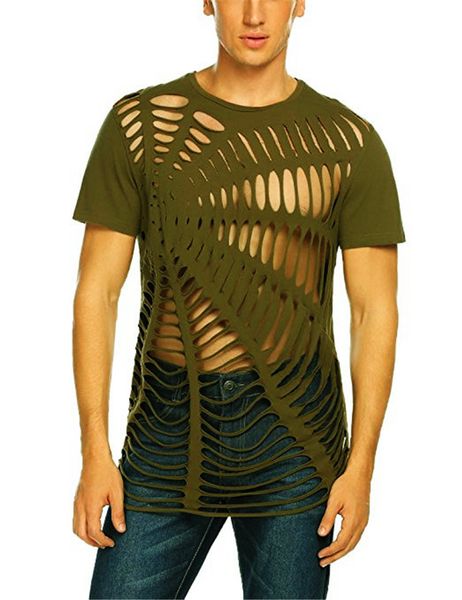 spider web mens designer tshirts fashion hole hollow out short sleeve mens tees casual males clothing, White;black
spider web mens designer tshirts fashion hole hollow out short sleeve mens tees casual males clothing, White;black