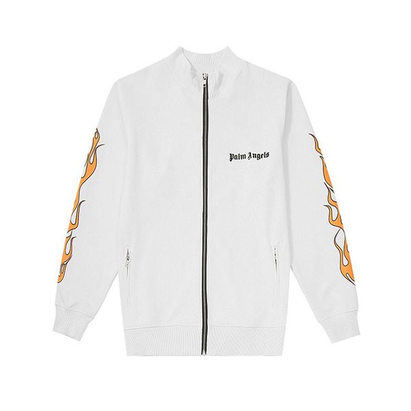 

palm angels jacket for men brand sportswear flame pattern windbreaker luxury letters embroidery bomber jackets kanye west asian 2020 new, Black;brown