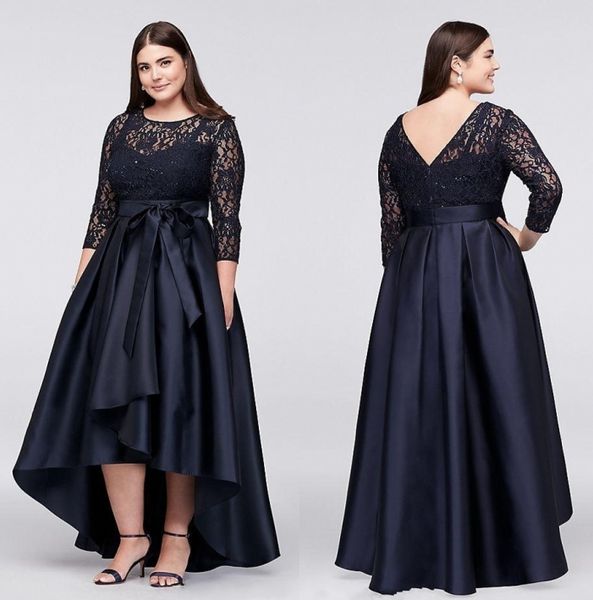 vintage elegant dark navy lace plus size mother of the bride dresses 3/4 long sleeves high low evening gowns party prom dresses, Black;red
vintage elegant dark navy lace plus size mother of the bride dresses 3/4 long sleeves high low evening gowns party prom dresses, Black;red