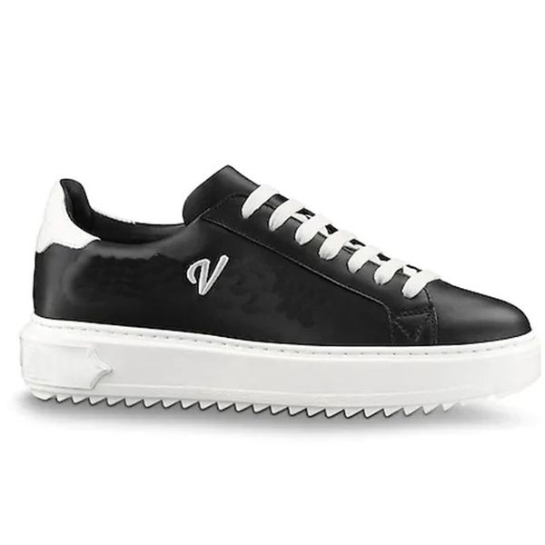 time out sneakers women luxury genuine leather designer genuine leather woman casual size 35-40 model hy01 cs07, Black
