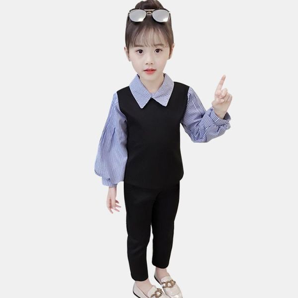 kids clothes girls striped clothing for girls lantern sleeve sweatshirt + pants girl clothes patchwork tracksuits for children, White
kids clothes girls striped clothing for girls lantern sleeve sweatshirt + pants girl clothes patchwork tracksuits for children, White